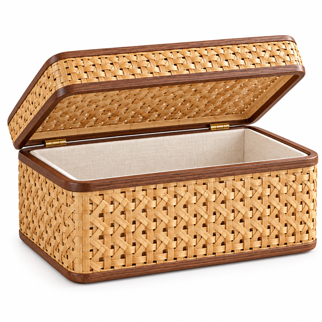 Lidded Bamboo Storage Box — isolated product view