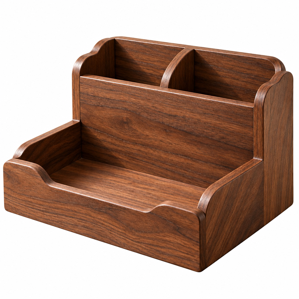 Walnut Desktop Organizer — isolated product view