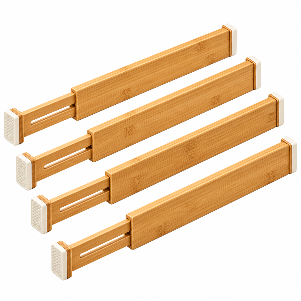 Expandable Bamboo Drawer Dividers — isolated product view