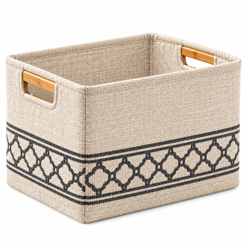 Cotton-Linen Storage Basket — isolated product view