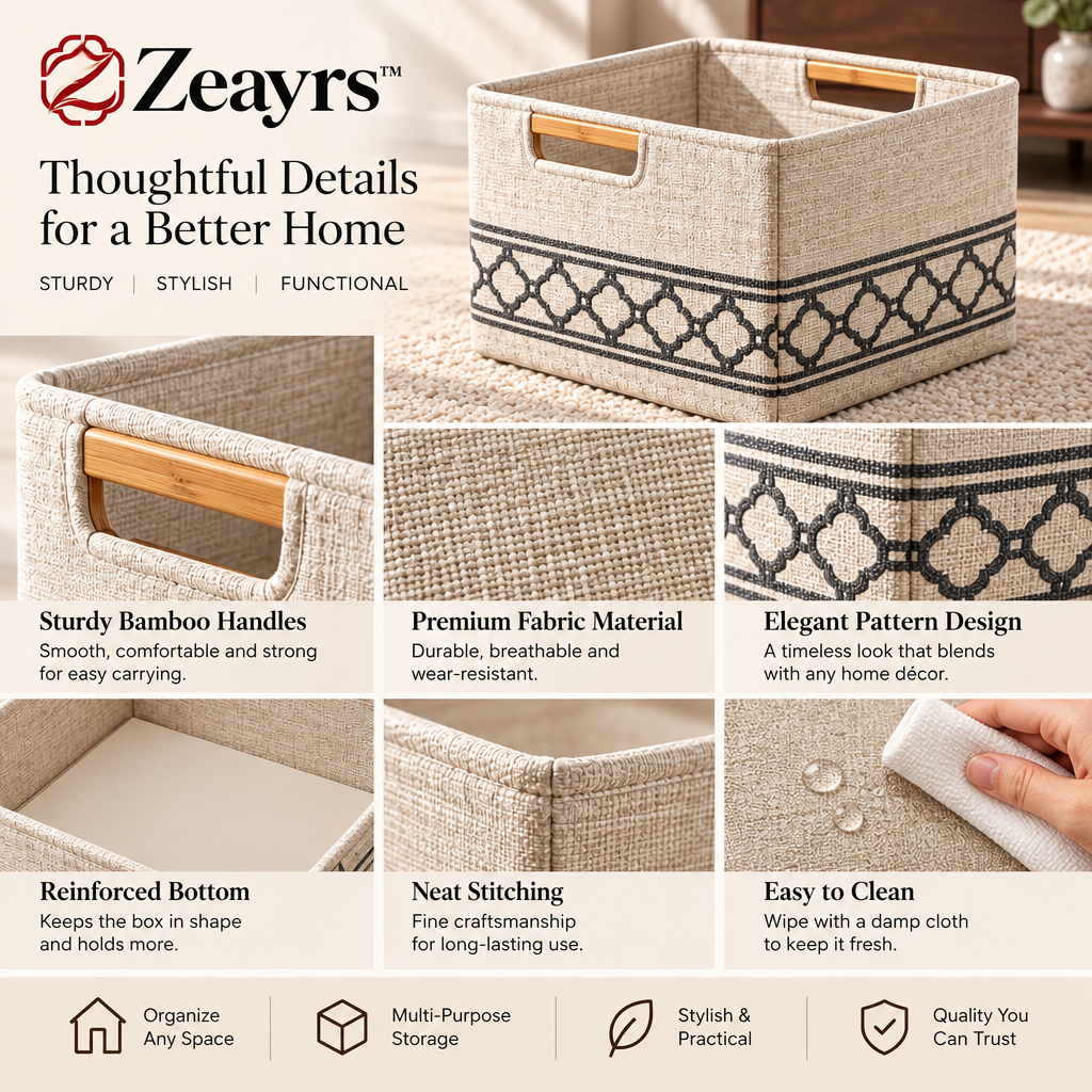 Cotton-Linen Storage Basket — supplied promotional detail graphic