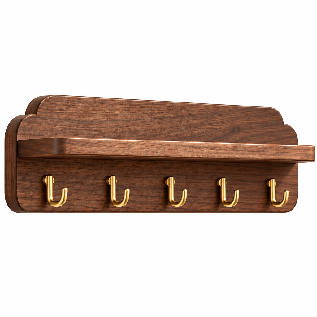Wall-Mounted Key Rack And Shelf — isolated product view