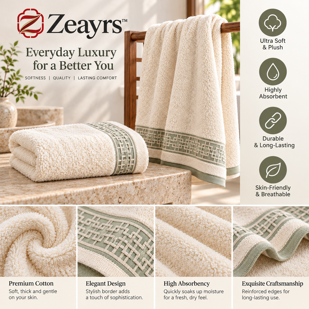 Cotton Bath Towel Set — supplied promotional detail graphic