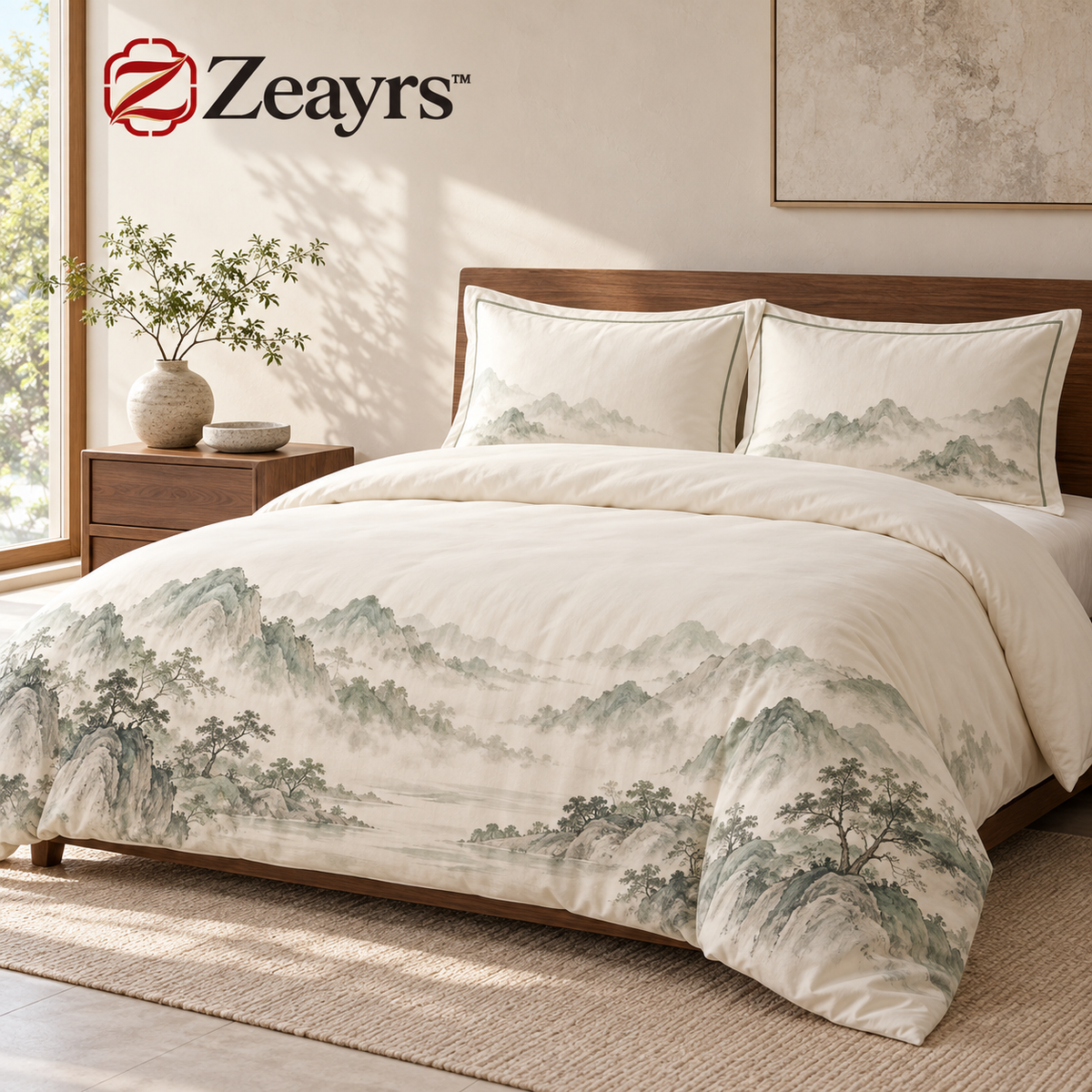 Queen Duvet Cover Set — Zeayrs branded main product view