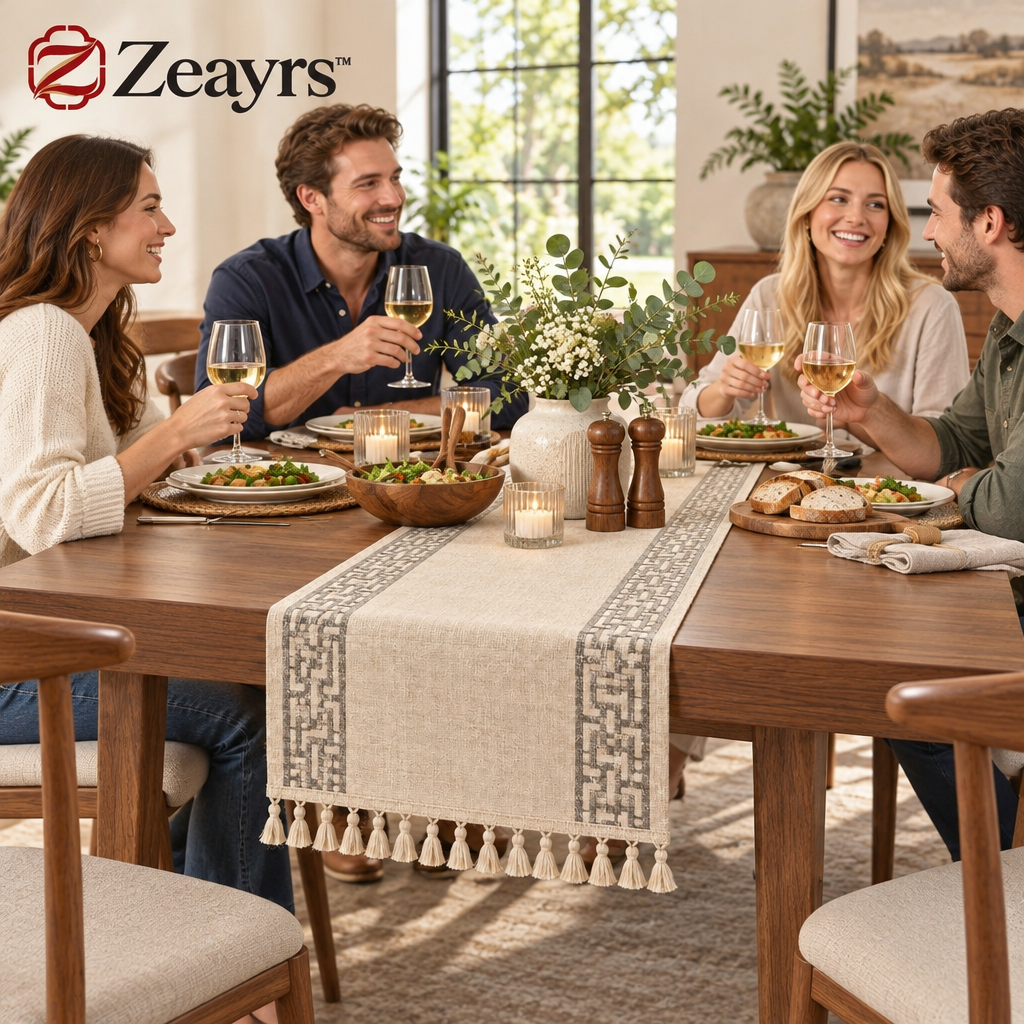 Cotton-Linen Table Runner — supplied styled scene