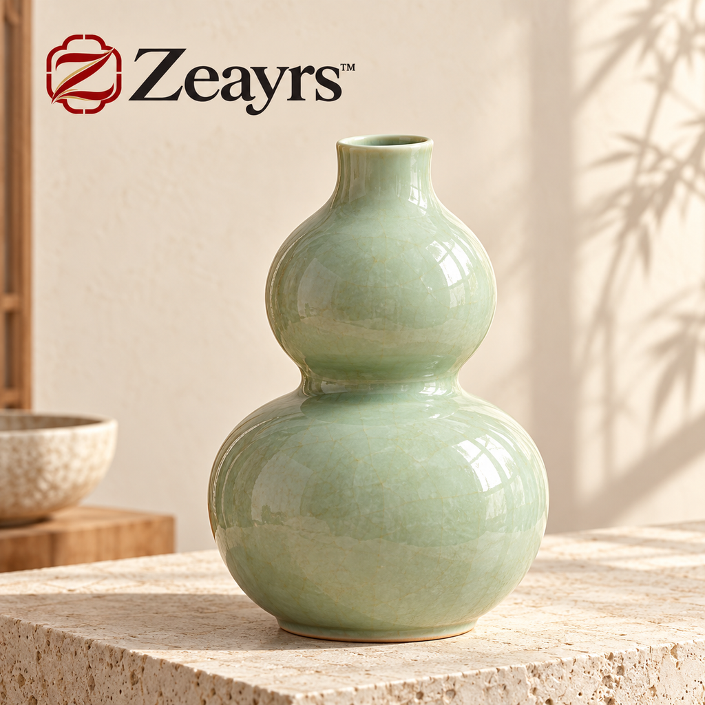 Celadon Double-Gourd Vase — Zeayrs branded main product view
