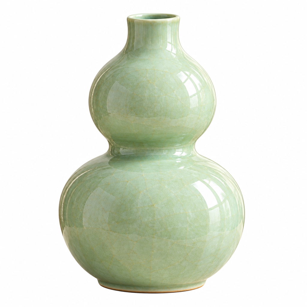 Celadon Double-Gourd Vase — isolated product view