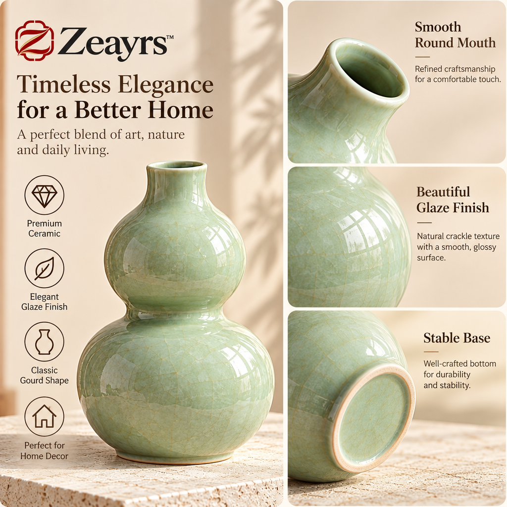 Celadon Double-Gourd Vase — supplied promotional detail graphic