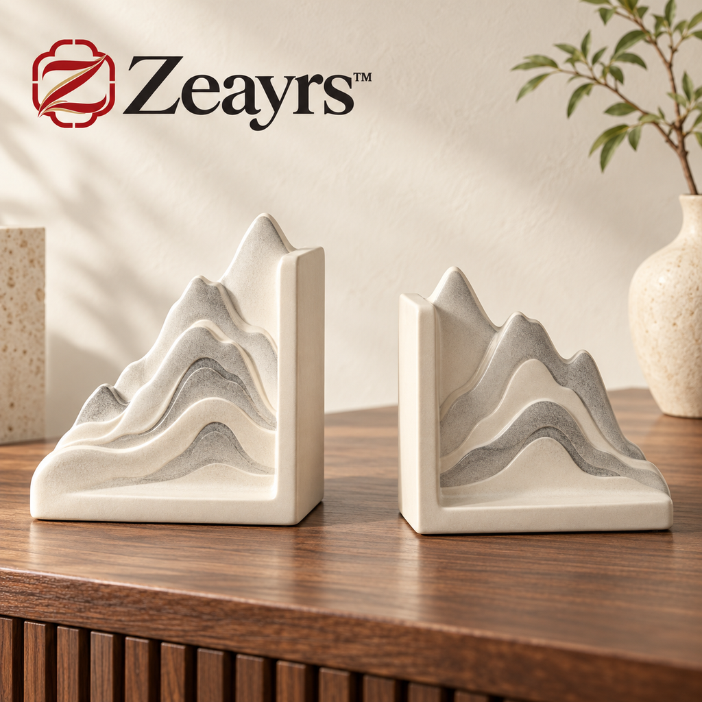 Mountain Ceramic Bookends — Zeayrs branded main product view
