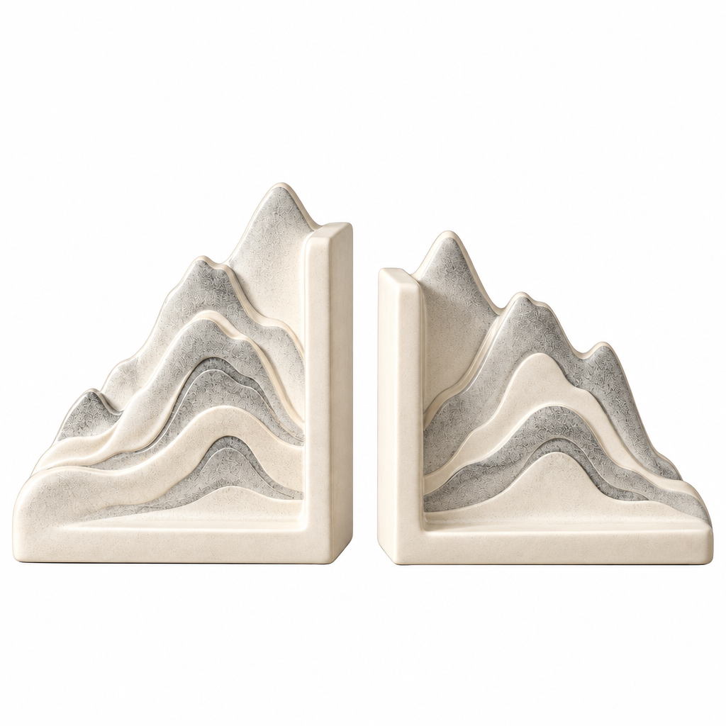 Mountain Ceramic Bookends — isolated product view